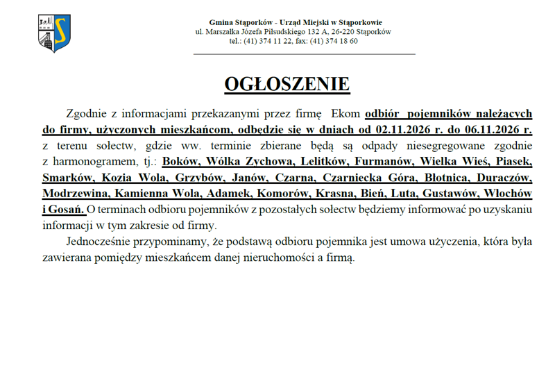 Ekom Odbiór Pojemników